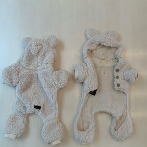 COPY - UGG Sherpa Dog Pajamas Onsie with removable hood.